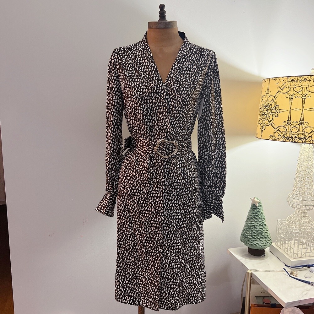 NEW Lafayette 148 New York Clementine Belted Silk Midi Dress Size XS -$948